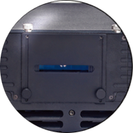 スリットの隙間からビームを出し、安全性を確保